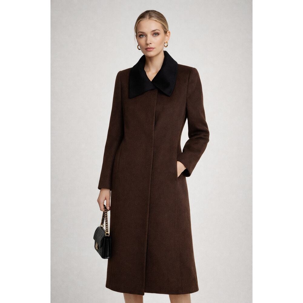 Vintage Jacobsons 100% Camel Hair Longline Overcoat Brown Women's Size US 6